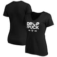 thumbnail image 1 of Women's Black Pittsburgh Penguins Drop the Puck V-Neck T-Shirt, 1 of 3