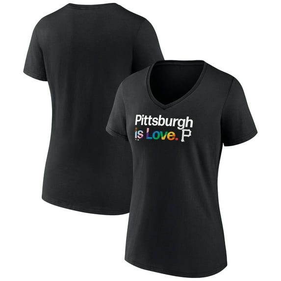 Women's Black Pittsburgh Pirates City Pride V-Neck T-Shirt