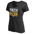 thumbnail image 1 of Women's Black Pittsburgh Pirates Hometown Collection Yinzer Nation V-Neck T-Shirt, 1 of 4