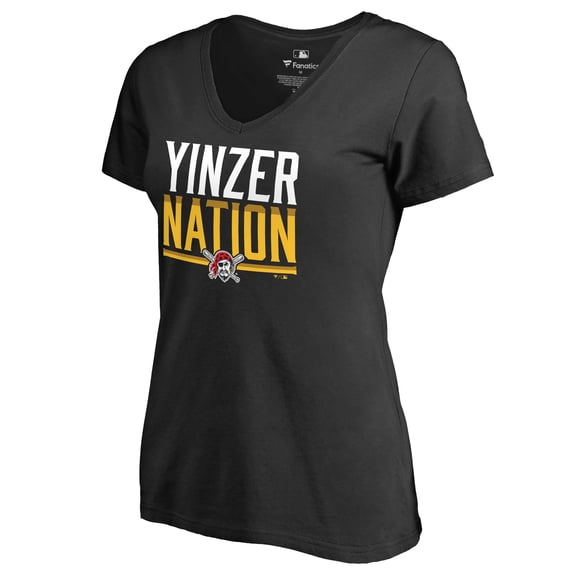 Women's Black Pittsburgh Pirates Hometown Collection Yinzer Nation V-Neck T-Shirt