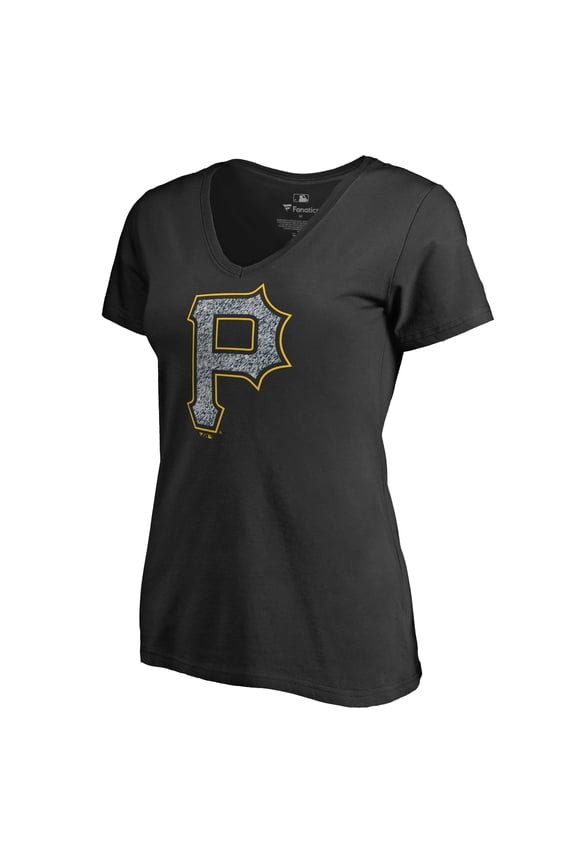 Women's Black Pittsburgh Pirates Static Logo V-Neck T-Shirt