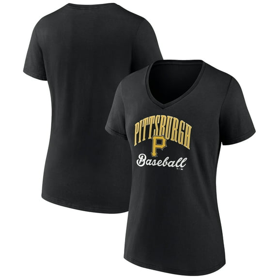 Women's Black Pittsburgh Pirates Victory Script Team V-Neck T-Shirt