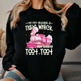 thumbnail image 1 of Women's Black Print Sweatshirt Graphic Sweatshirt Retro Pink Train Wreck I'm Not Always A Train Wreck Just Kidding Toot Toot Tops S-3XL, 1 of 5