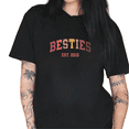 thumbnail image 1 of Besties Est. 2015 Vintage T Shirt, Established Year Friendship Gift, Women's Graphic Short Sleeve Tops, 1 of 4
