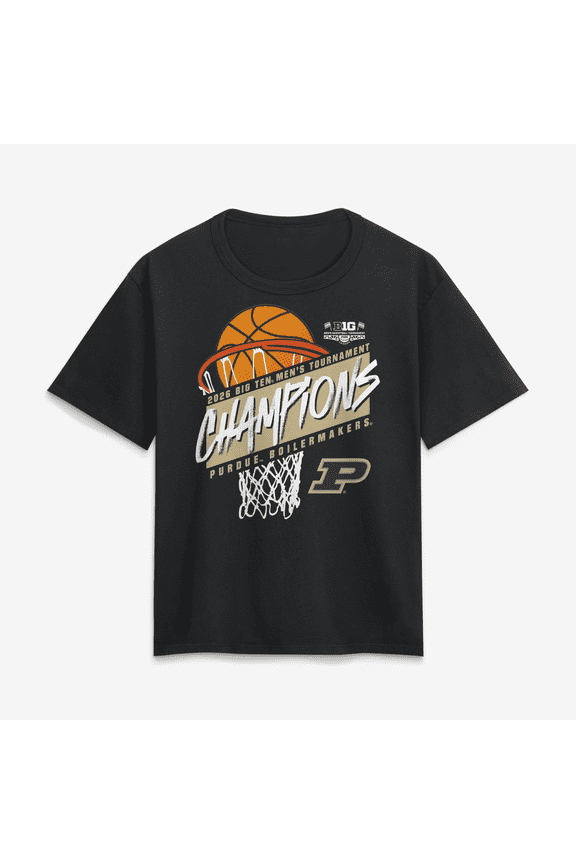 Women's Black Purdue Boilermakers 2026 Big Ten Men's Basketball Tournament Champions T-Shirt