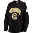 thumbnail image 1 of Women's Pressbox Black Purdue Boilermakers Edith Long Sleeve Oversized Top, 1 of 2
