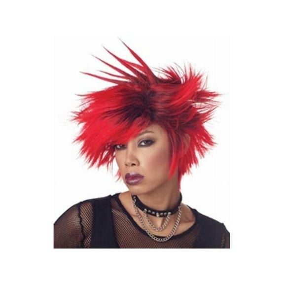 Women's Black & Red Spiked Wig