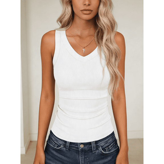 Women's Black Ribbed Knit Tank Top - High Neck Sleeveless Slim Fit Basic Layering Top