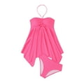 thumbnail image 1 of Fewfanhot Women's Black Ruffle Bandeau Two Piece Swimsuit Set, Asymmetrical Skirted Bottom Monokini Tummy Control Modest Bathing Suit, 1 of 7