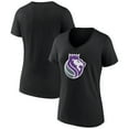 thumbnail image 1 of Women's Black Sacramento Kings Alternate Logo V-Neck T-Shirt, 1 of 3