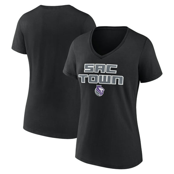 Women's Black Sacramento Kings Team Pride V-Neck T-Shirt