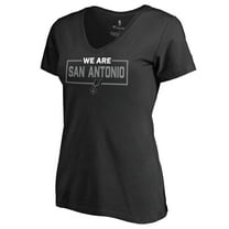 Women's Black San Antonio Spurs We Are Iconic Collection V-Neck T-Shirt