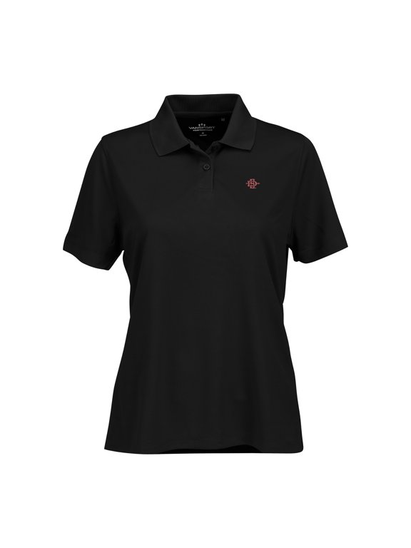 Women's Black San Diego State Aztecs Vansport Omega Plus Size Tech Polo