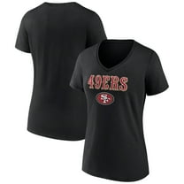 Women's Black San Francisco 49ers Logo Team Lockup V-Neck T-Shirt