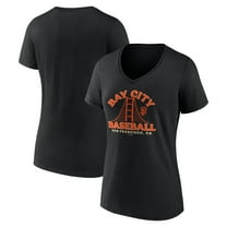 Women's Black San Francisco Giants Hometown Bay City Baseball V-Neck T-Shirt