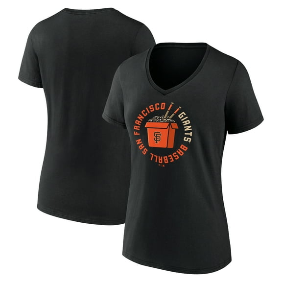 Women's  Black San Francisco Giants Noodles V-Neck T-Shirt