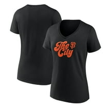 Women's Black San Francisco Giants Scripty City V-Neck T-Shirt