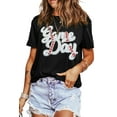 thumbnail image 1 of Women's Black Sequin Game Day Graphic Crew Neck Tee, 1 of 6