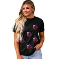 thumbnail image 1 of Women's Black Sequin Hat Pumpkin Graphic Crew Neck T-Shirt - [ZhiHiMeRi] | (US 20-22)2XL, 1 of 7