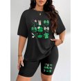 thumbnail image 1 of Women's Plus Size St. Patrick's Day Nurse & Shamrock Graphic Short Sleeve T-Shirt & Biker Shorts 2-Piece Set, 1 of 6