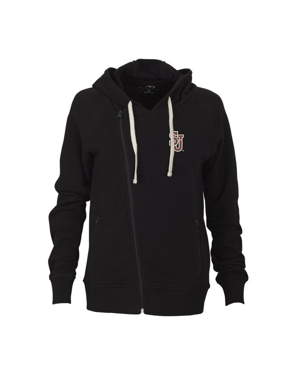 Women's Black St. John's Red Storm Fleece Moto Jacket