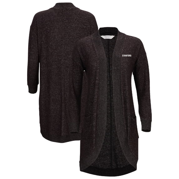 Women's Black Stanford Cardinal Oversized Cuddle Tri-Blend Cardigan
