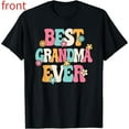 thumbnail image 1 of Women's Black T-Shirt Graphic Tees "Best Grandma Ever" Family & Retro Design Shirts S-5XL Casual Daily Tops, 1 of 5