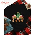 thumbnail image 1 of Women's Black T-Shirt Graphic Tees "Gingerbread House Christmas" Holiday Design Shirts S-5XL Casual Daily Tops, 1 of 5