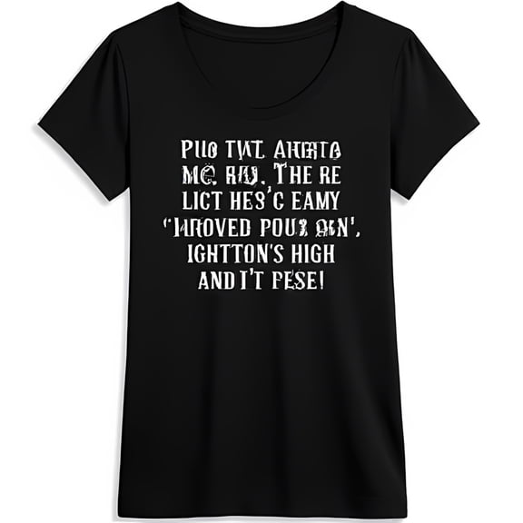 Women's Black Tee with Unique White Graphic Design Stylish & T-Shirt