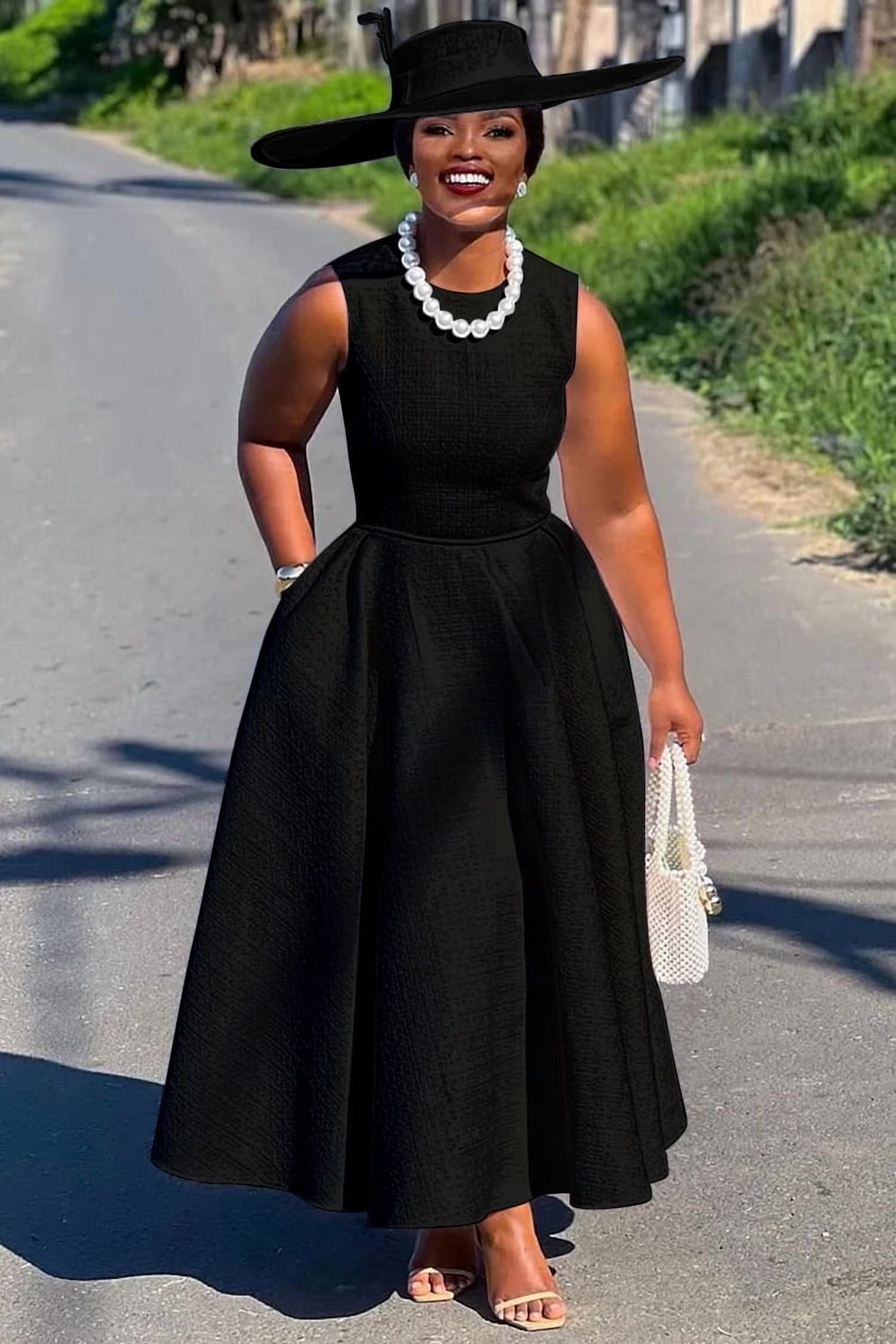 black a line midi dress formal black aline dresses AX Paris Women's Black Square Neck A-line Midi Dress -parroquiadesanalbertomagno.com