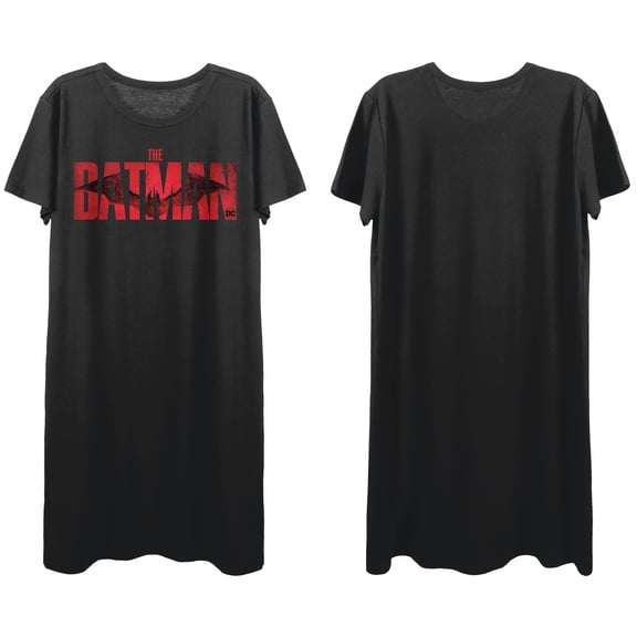 Women's Black The Batman T-shirt Dress-S