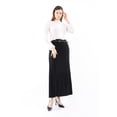 thumbnail image 1 of Women's Black Thin Pleated Maxi Skirt with Floral Belt, 1 of 7