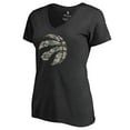 thumbnail image 1 of Women's Black Toronto Raptors Cloak Camo V-Neck T-Shirt, 1 of 3