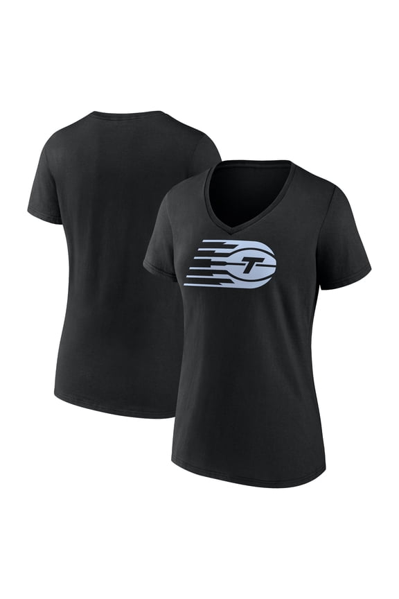 Women's Black Toronto Tempo Primary Logo V-Neck T-Shirt