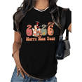 thumbnail image 1 of Women's Black Tshirt Graphic Tees Shirts 2026 Happy New Year Western Cowboy Design Casual Tops S-5XL, 1 of 5