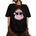 thumbnail image 1 of Women's Black Tshirt Graphic Tees Shirts Santa Heart Sunglasses Bubble Gum Design Casual Tops S-5XL, 1 of 5