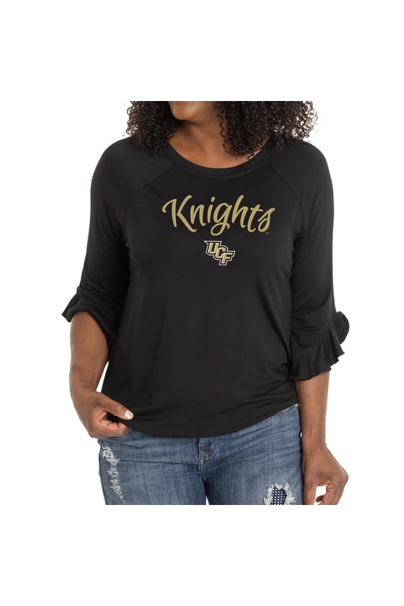 Women's Black UCF Knights Renatta Ruffle Sleeve Top