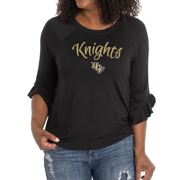 Women's Black UCF Knights Renatta Ruffle Sleeve Top