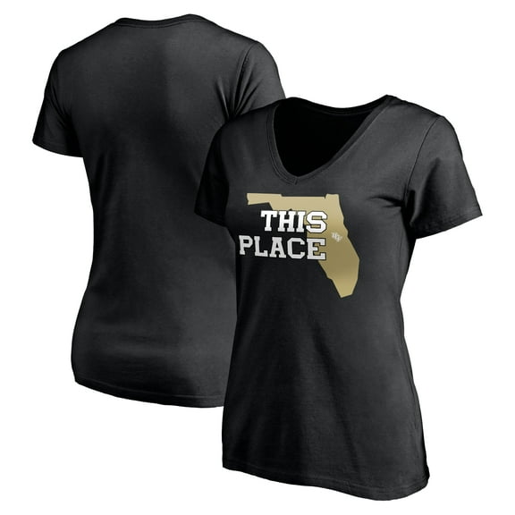 Women's Black UCF Knights This Place V-Neck T-Shirt