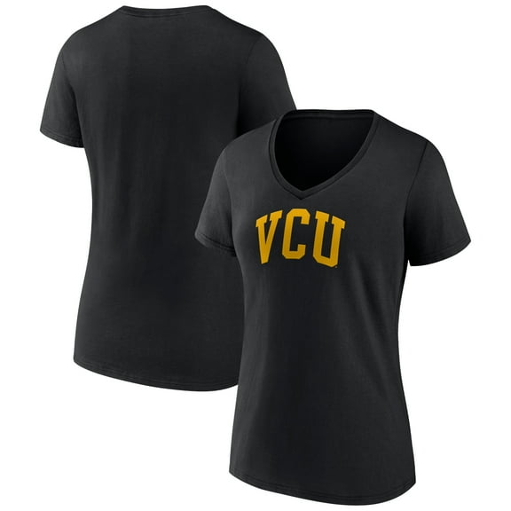 Women's Black VCU Rams Basic Arch V-Neck T-Shirt