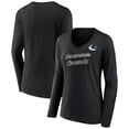 thumbnail image 1 of Women's Black Vancouver Canucks Forge Long Sleeve V-Neck T-Shirt, 1 of 4