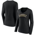 thumbnail image 1 of Women's Black Vanderbilt Commodores Basic Arch Long Sleeve V-Neck T-Shirt, 1 of 3