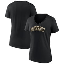 Women's Black Vanderbilt Commodores Basic Arch V-Neck T-Shirt