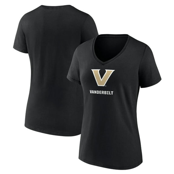 Women's Black Vanderbilt Commodores Team Lockup V-Neck T-Shirt