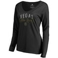 thumbnail image 1 of Women's Black Vegas Golden Knights Graceful Long Sleeve V-Neck T-Shirt, 1 of 3