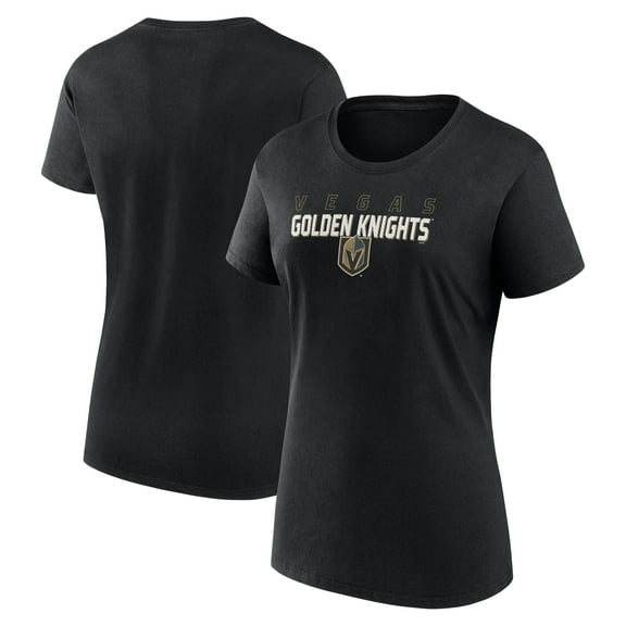 Women's Logo Athletic Black Vegas Golden Knights Launch Scoop Neck T-Shirt
