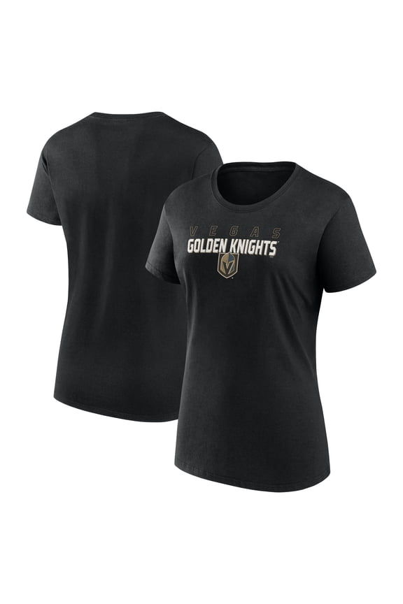 Women's Logo Athletic Black Vegas Golden Knights Launch Scoop Neck T-Shirt
