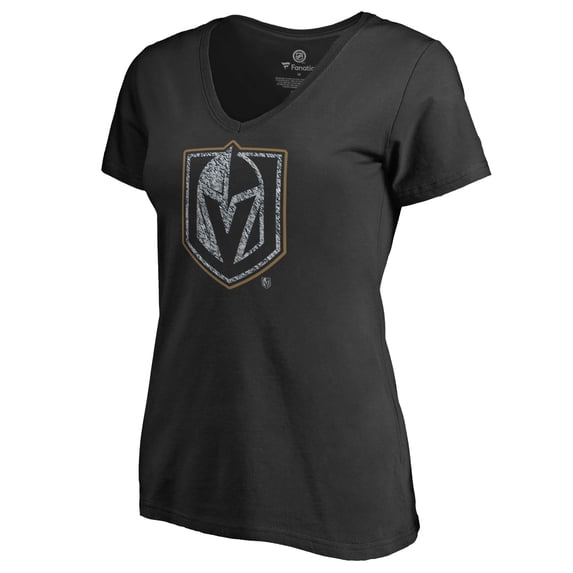 Women's Black Vegas Golden Knights Static Logo V-Neck T-Shirt