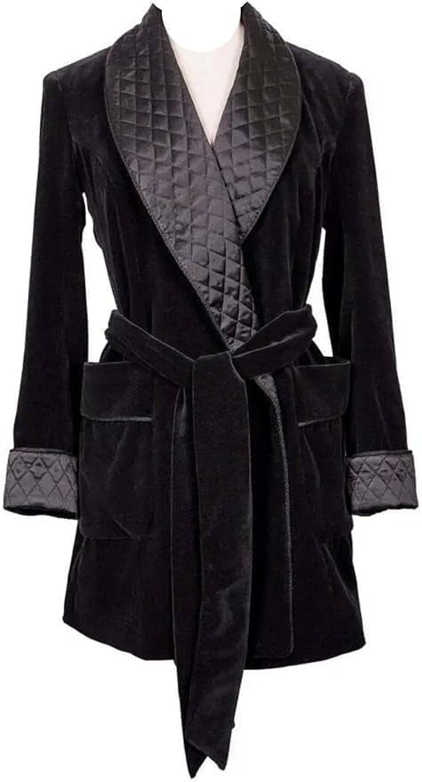 black velour dressing gown ladies Jennafer Grace Velvet Dressing Gown