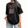 thumbnail image 1 of Women's Black Vintage Strawberry Basket Print Tshirt Graphic Tees Shirts S-5XL Fruit & Summer Lover Casual Tops, 1 of 5
